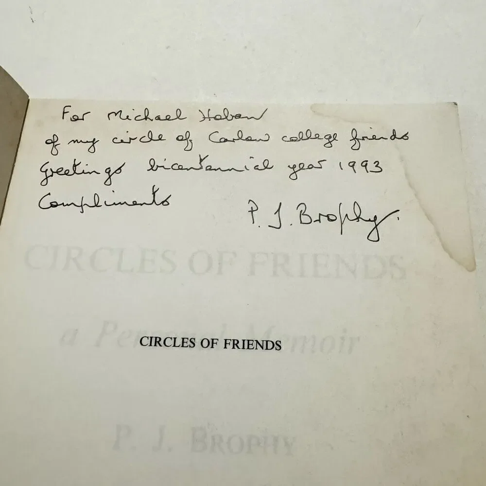 Circle of Friends A Personal Memoir by P.J. Brophy ( Signed, Paperback)